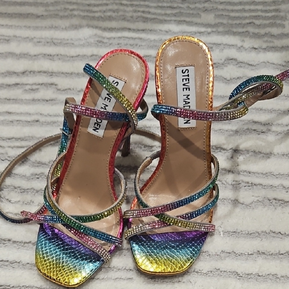 Steve Madden Rainbow Strappy Heels